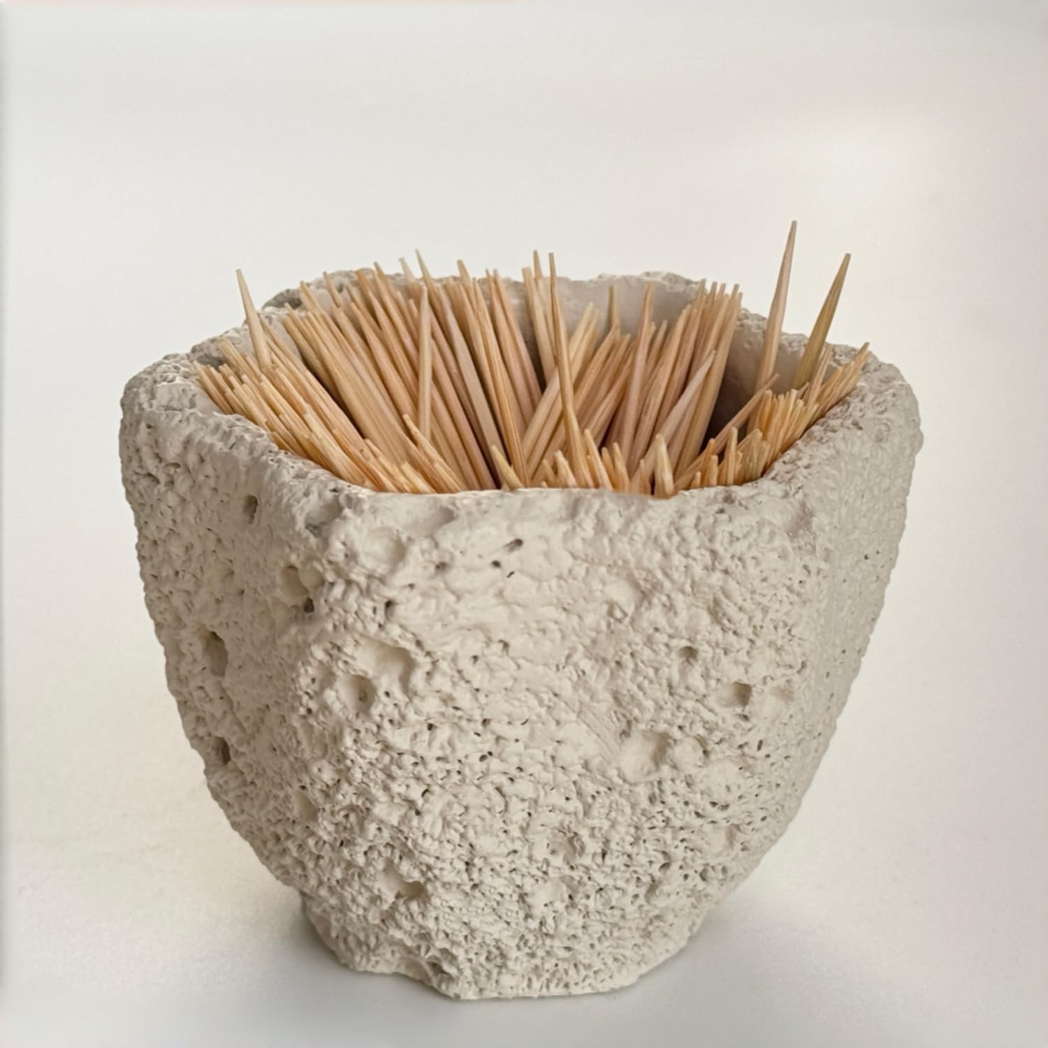 Concrete Toothpick Holder Dispenser with 200 Picks Kitchen Gift Home New