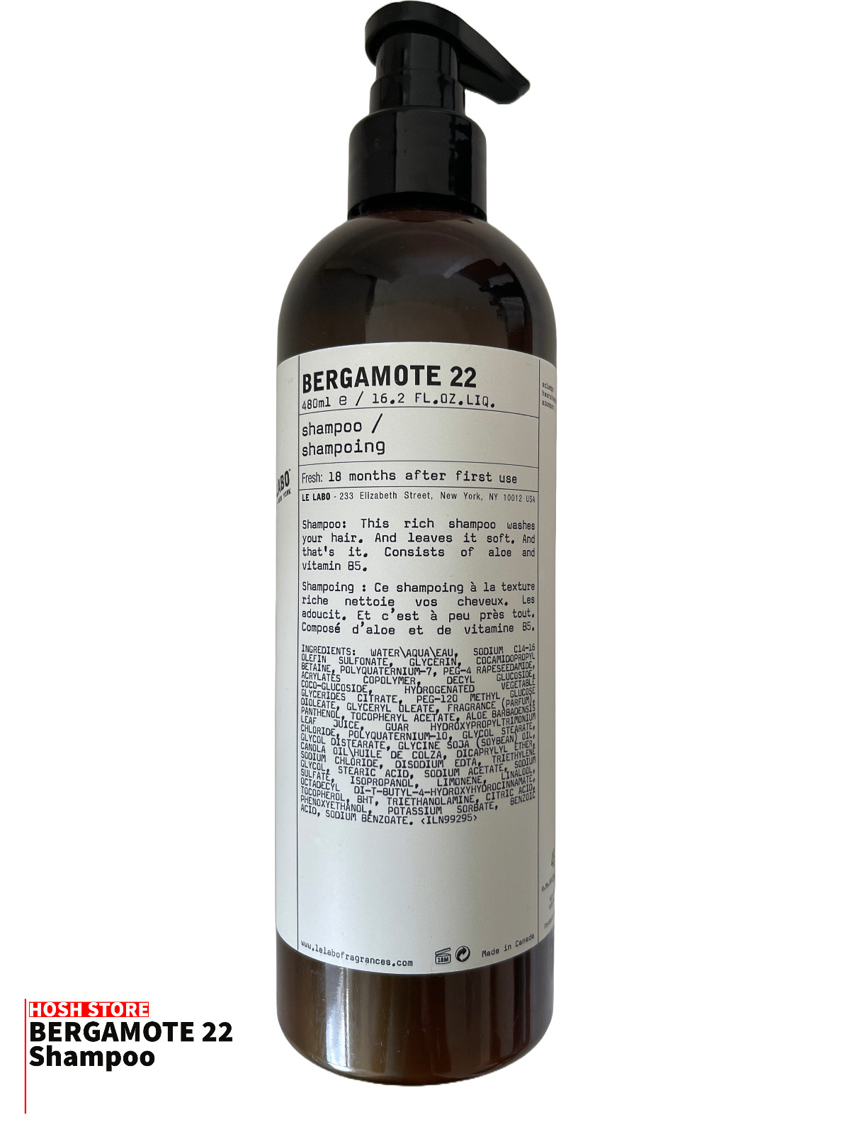 Le Labo Bergamote 22 Shampoo Jumbo 480ml New