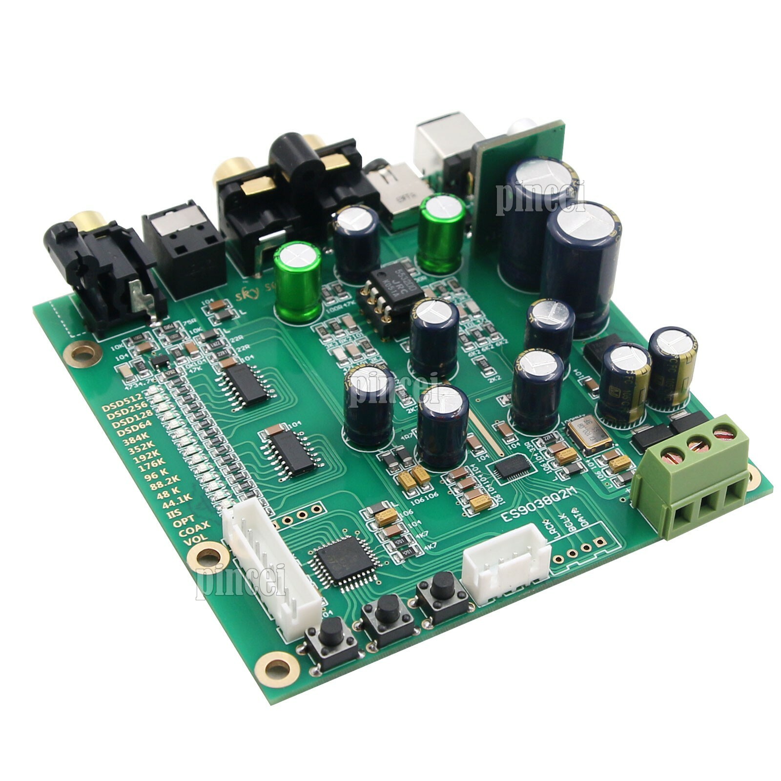 ES9038Q2M DAC Board Decoder Support For IIS DSD Optic Fiber Coaxial Input 384K