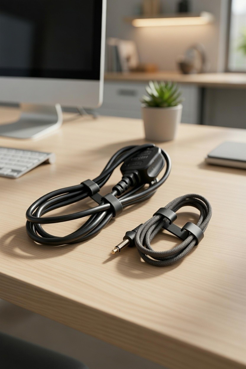 Cord Clips 12 Pack Heavy Duty Cable Organizer Black Desk Wire Holder
