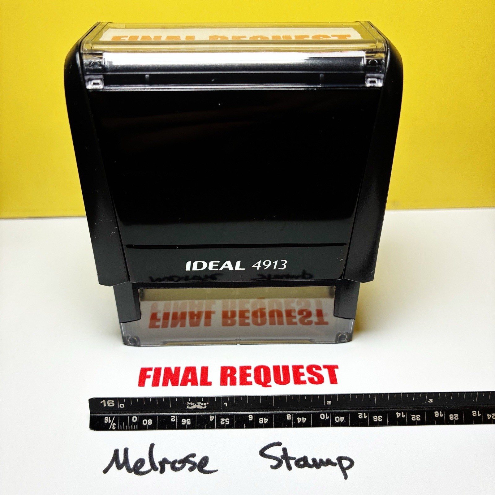 Final Request Rubber Stamp Self Inking Red Ink Ideal 4913
