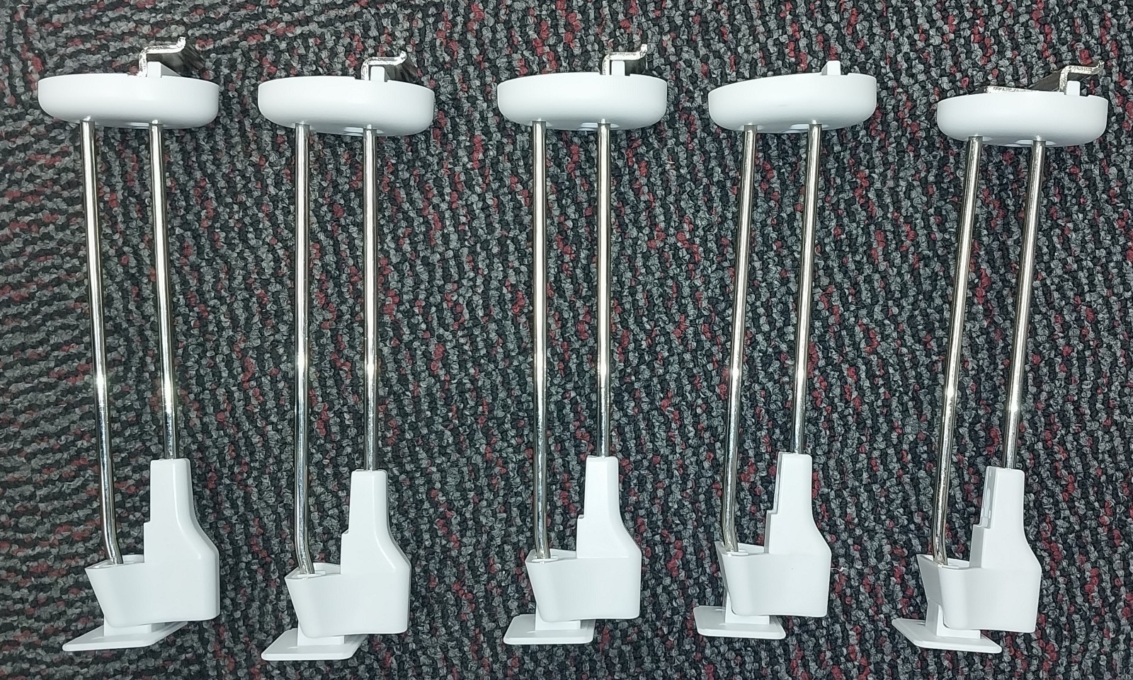 (5) 8" inch Locking Security Hooks For Retail Display Slat Wall Peg Hook