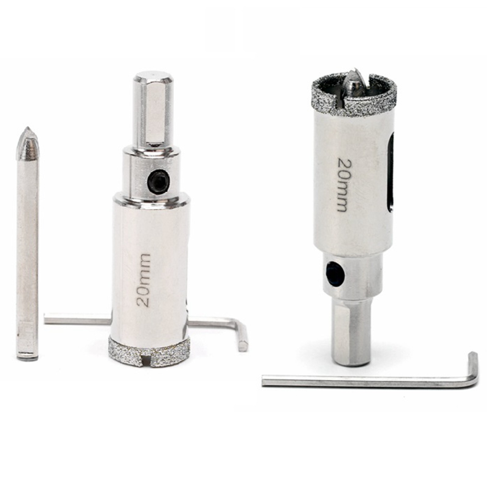 2Pcs 20mm Diamond Hole Saw 3/4" Tile Drill Bits Center Pilot Bit for Stone Glass