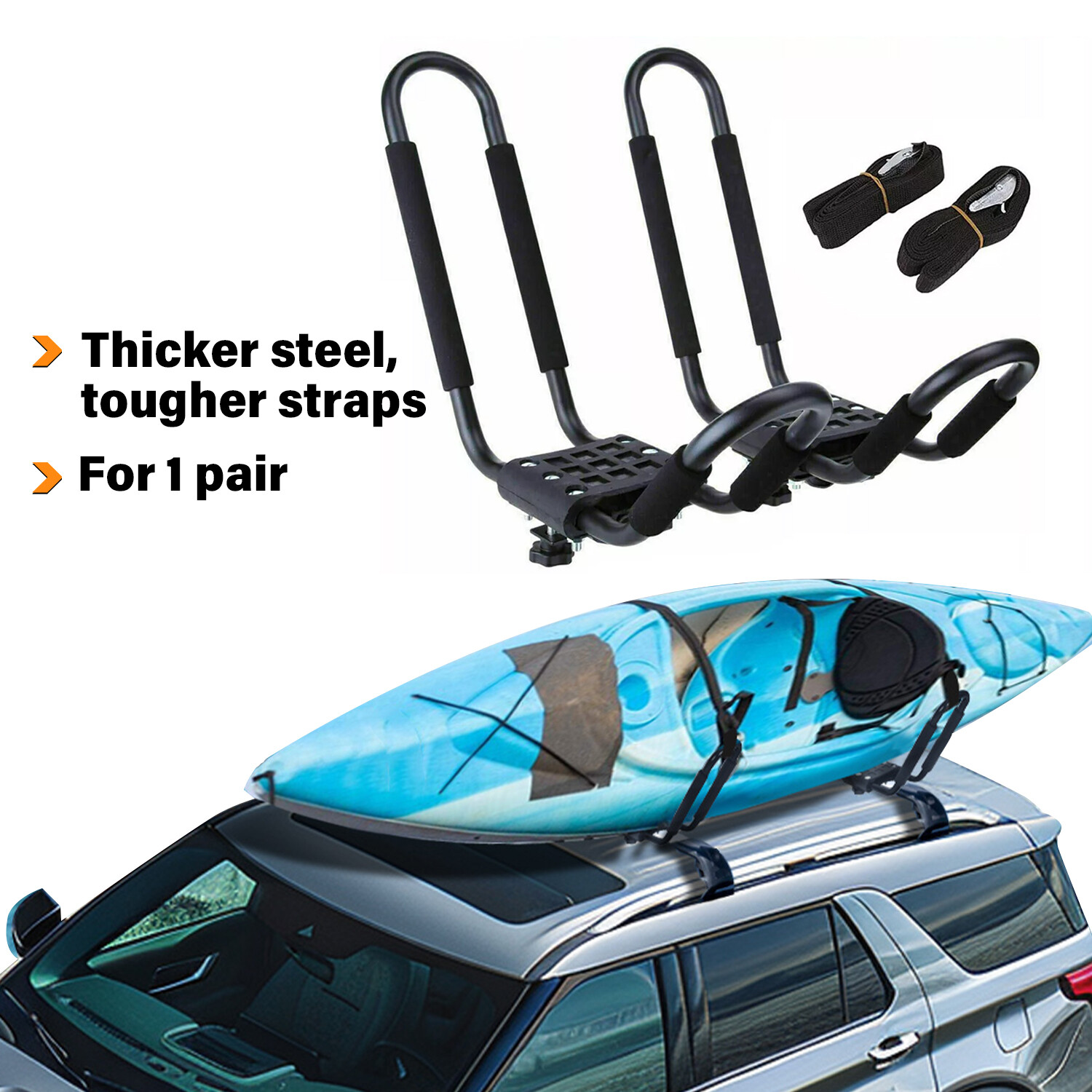 Pair Canoe Boat Kayak Roof Rack For SUV Car Truck Top Mount Carrier J Cross Bar