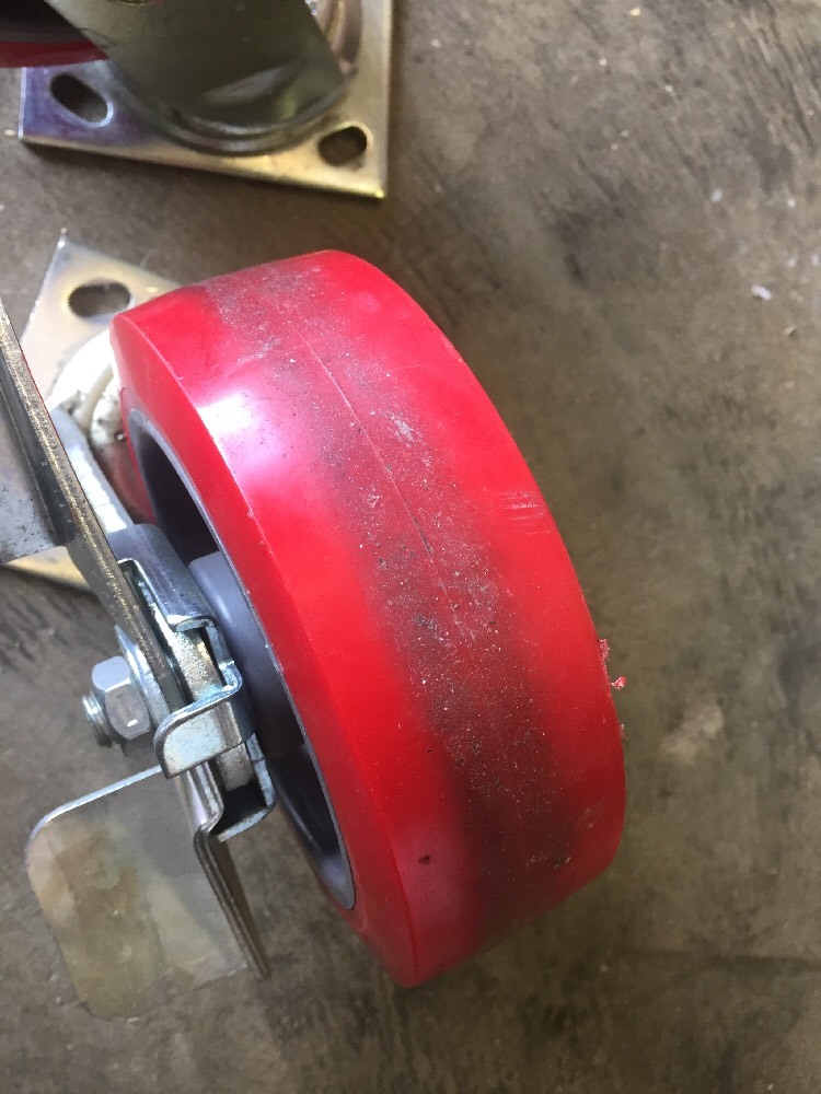 E.R. Wagner 6" Diameter x 2" Wide, 2 Swivel Casters with Brakes & 2 Solid Caster
