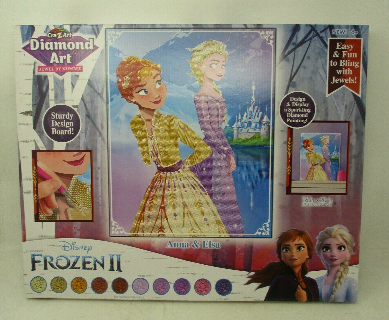 Cra-Z-Art Diamond Art Jewel By Number 16" X 20" Anna & Elsa