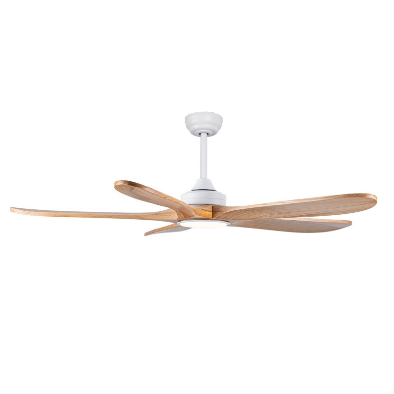 52" Modern Solid Wood Ceiling Fan w/Light 3CCT Noiseless Reversible APP/Remote