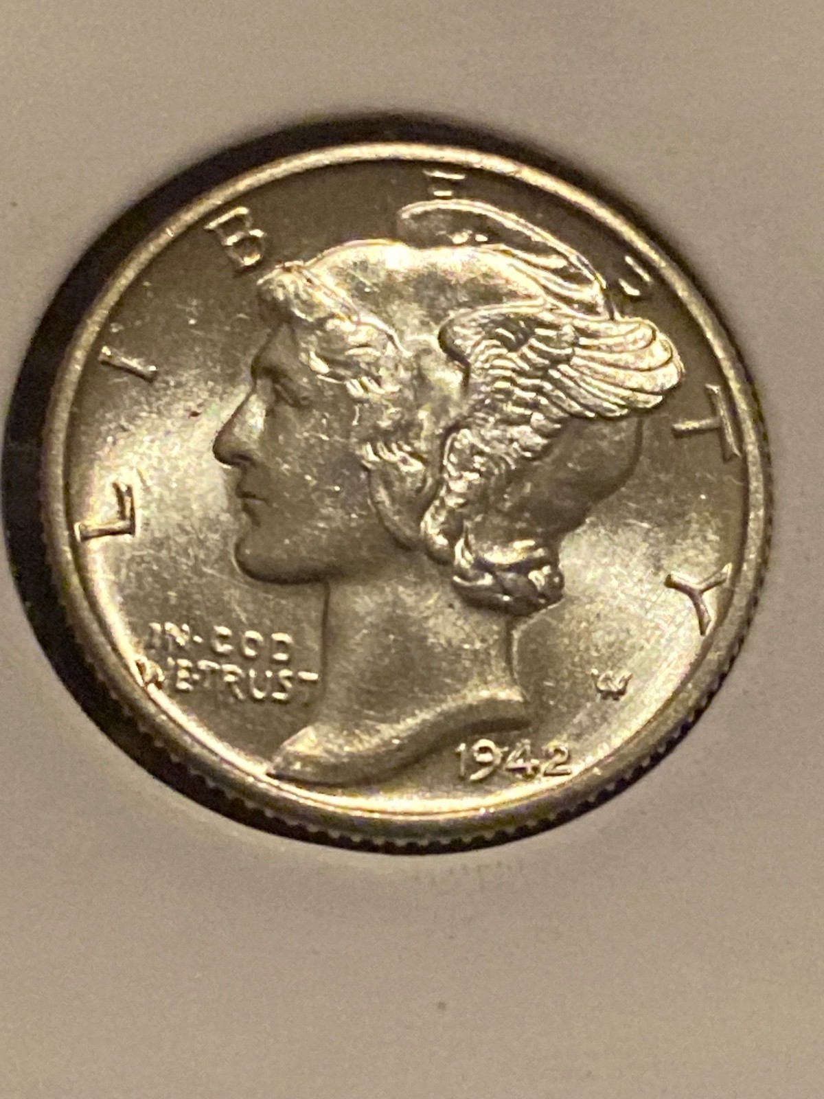 1942-D Mercury Dime - FSB - Unc 1