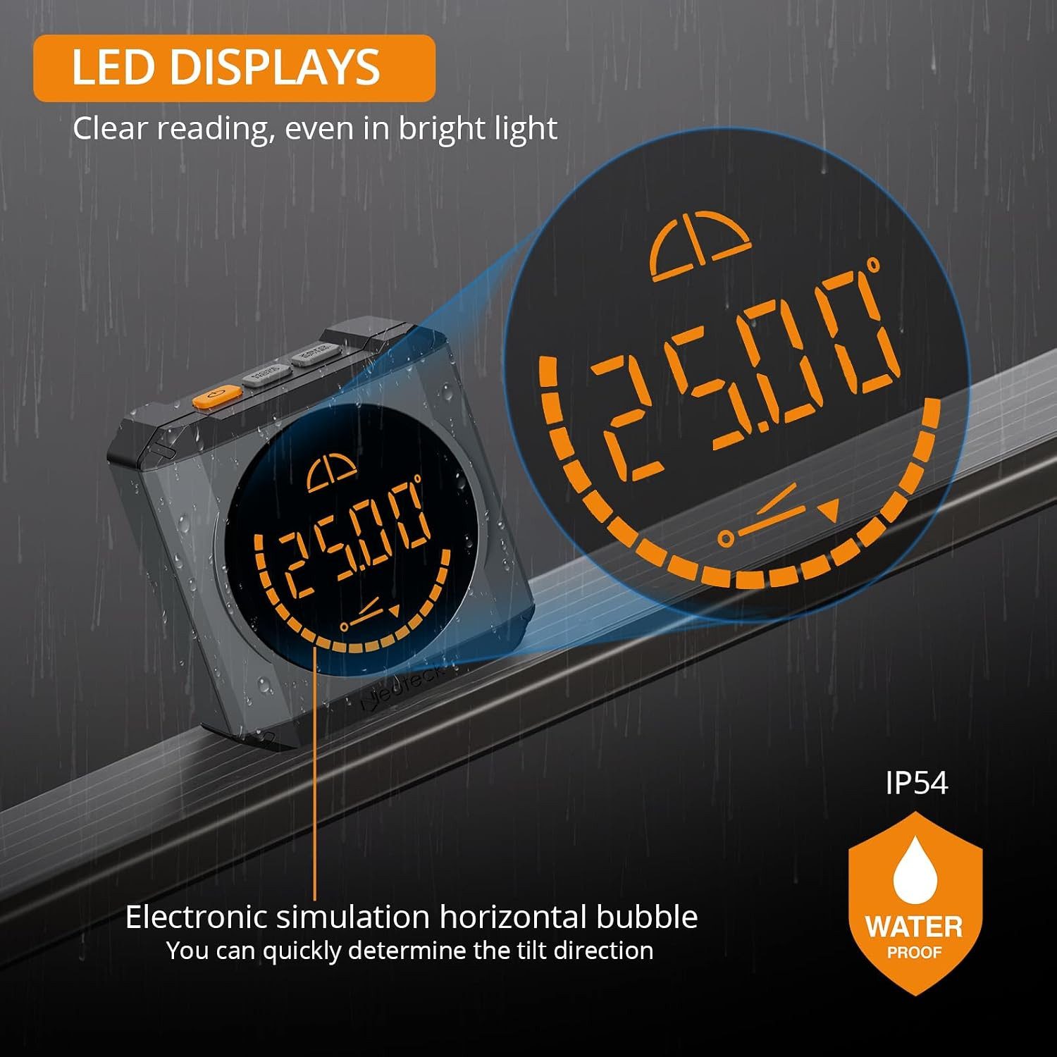 Digital Angle Finder LED Rechargeable Level Box Protractor Bevel Gauge