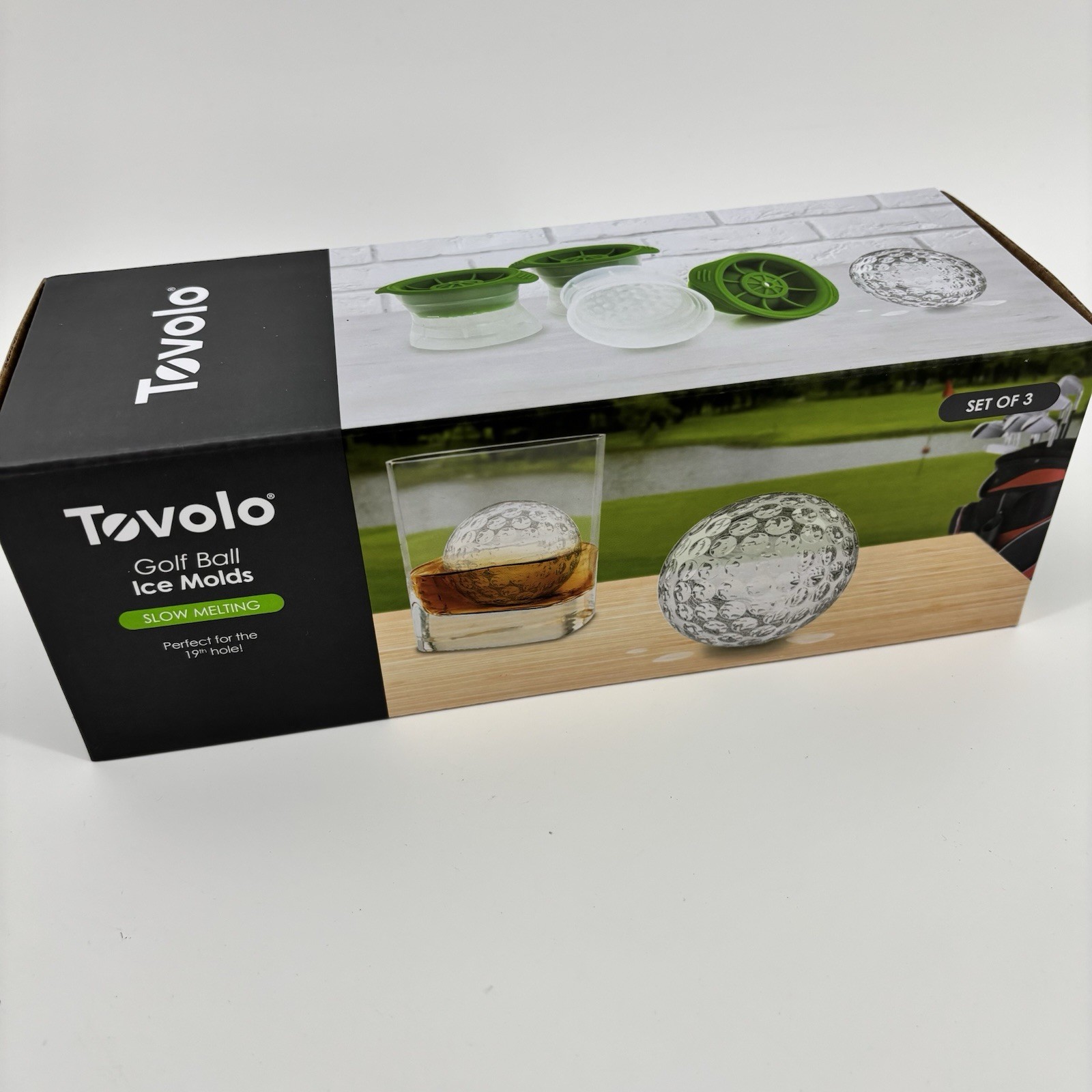 Tovolo Golf Ball Ice Molds Set Of 3 Bourbon Cocktail Water Bottle 19th Hole New