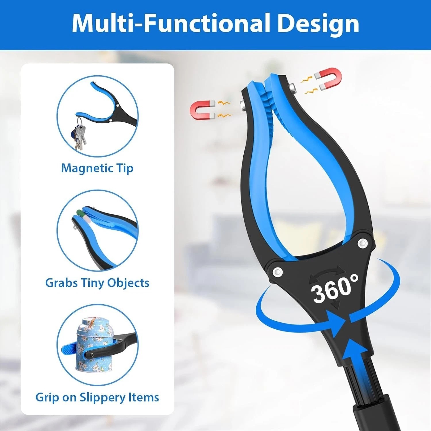 Ergonomic 36-Inch Grabber Tool for Limited Mobility - Foldable & Adjustable