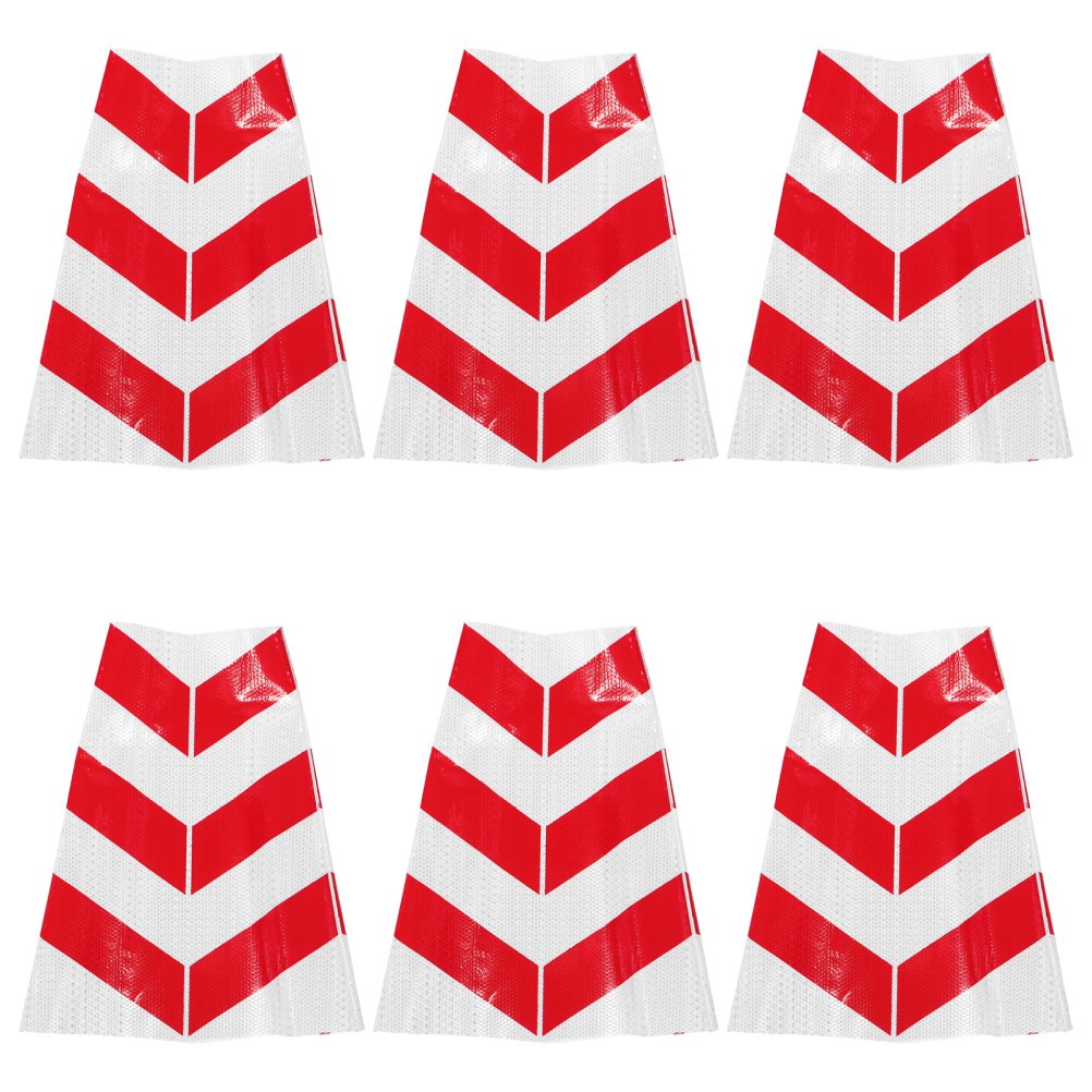6 Pcs Reflective Road Cone Sleeve Parking Lot Wrap Visibility Tape