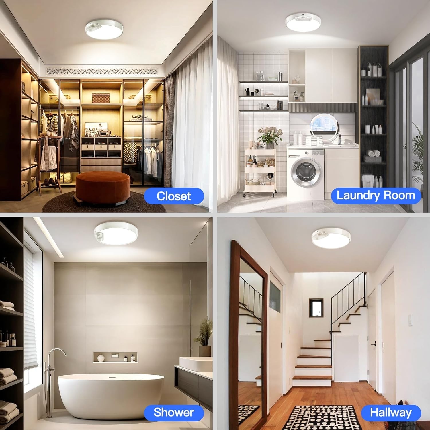 Stylish Rechargeable Ceiling Light - Waterproof, Motion Sensor & Remote Control