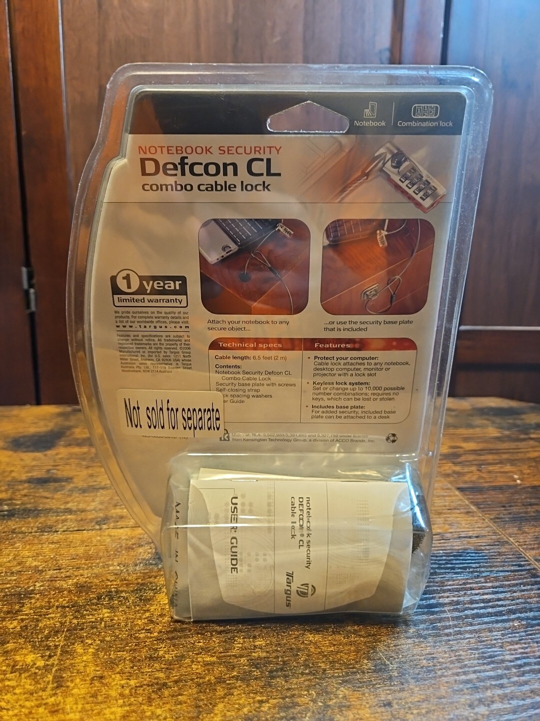 Targus Defcon CL 6.5 Foot Laptop/Notebook Combo Cable Lock #PF1
