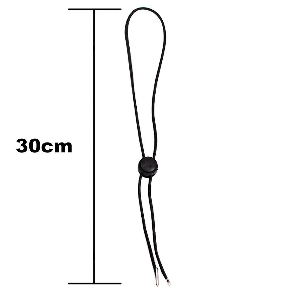 Hat Chin Cord, Black Flexible Removable Strap with 11.8inch,