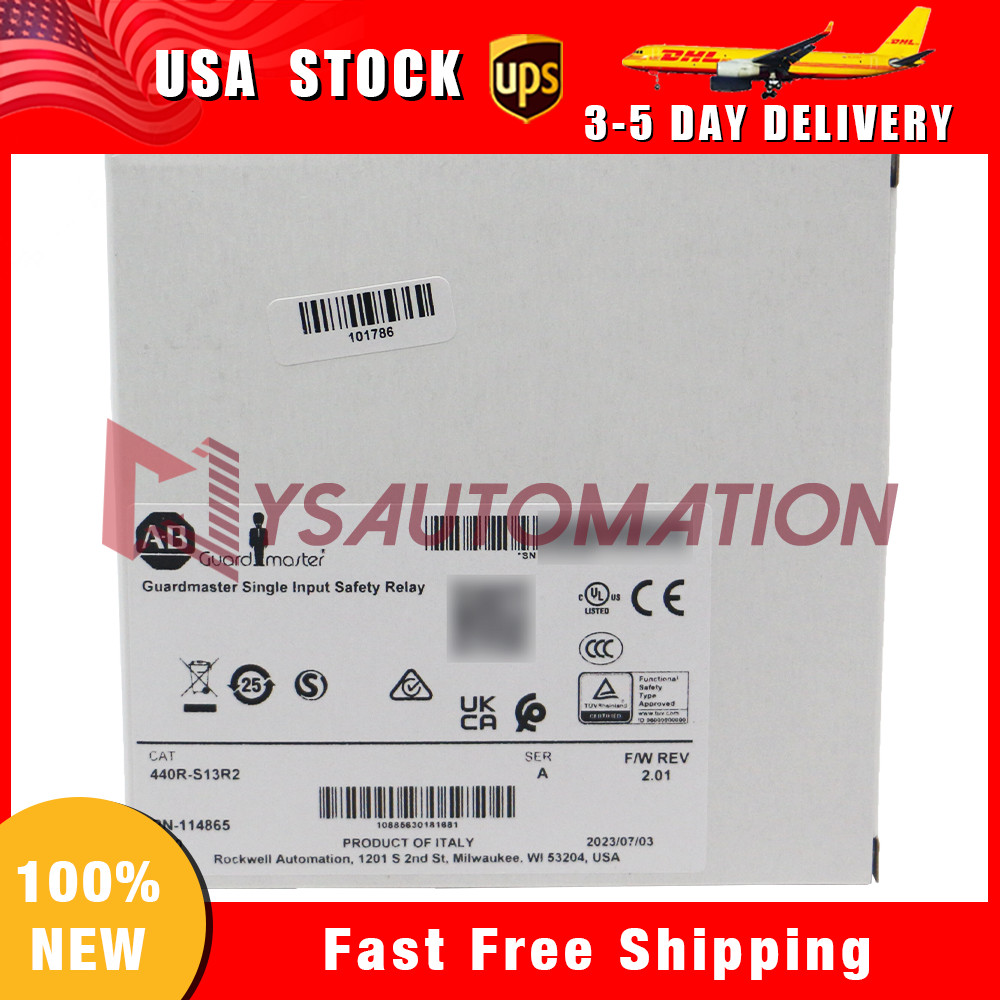 New Allen-Bradley 440R-S13R2 Monitoring Safety Relay,Guardmaster, Single Input.