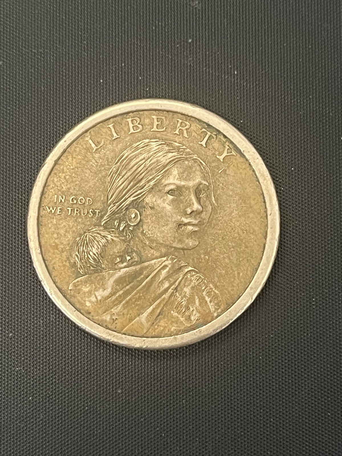 RARE Sacagawea $1 Error Dollar Coin No Date  on the front Mint Mark on the edge
