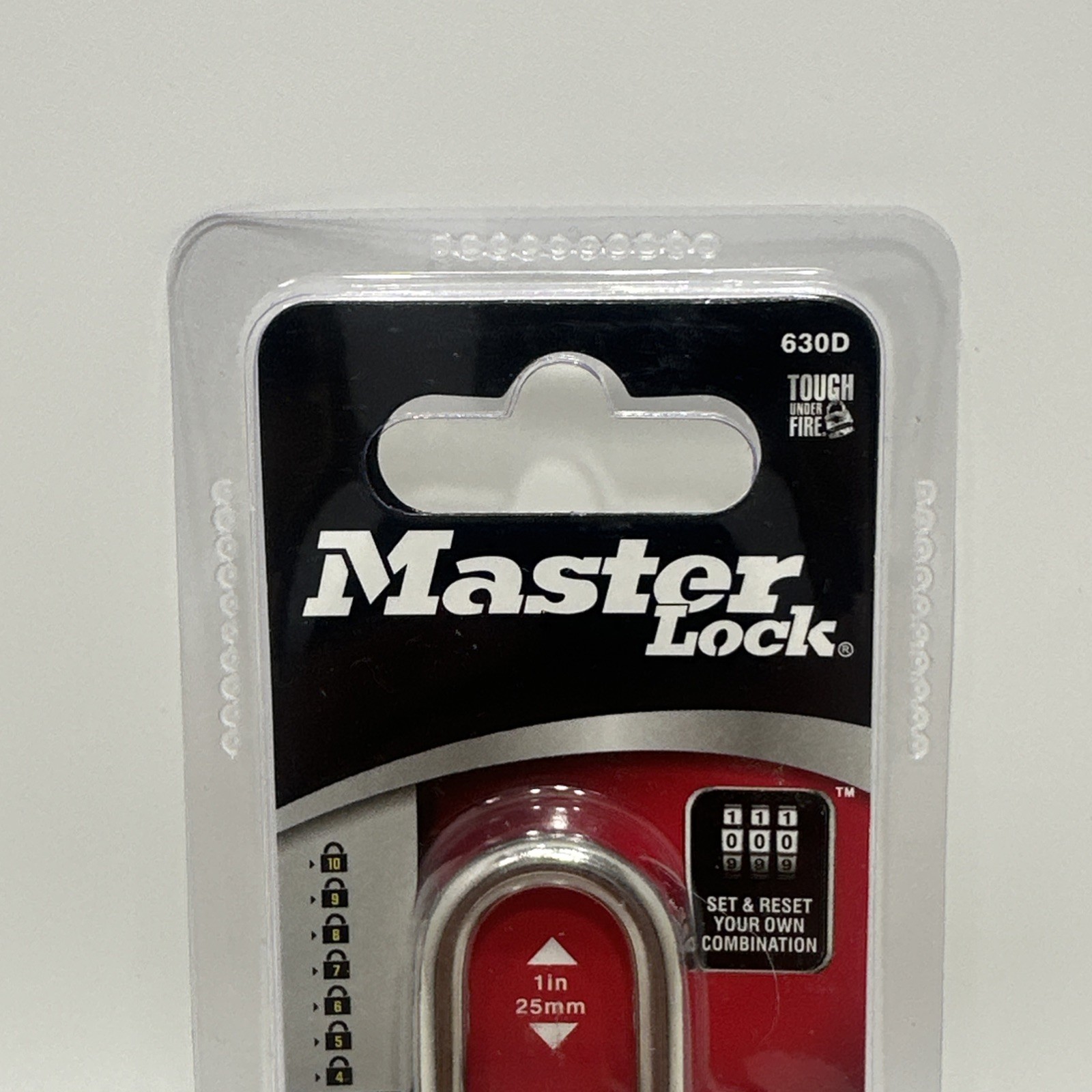 Master Lock 3-Digit Combination Lock Aluminum 630D
