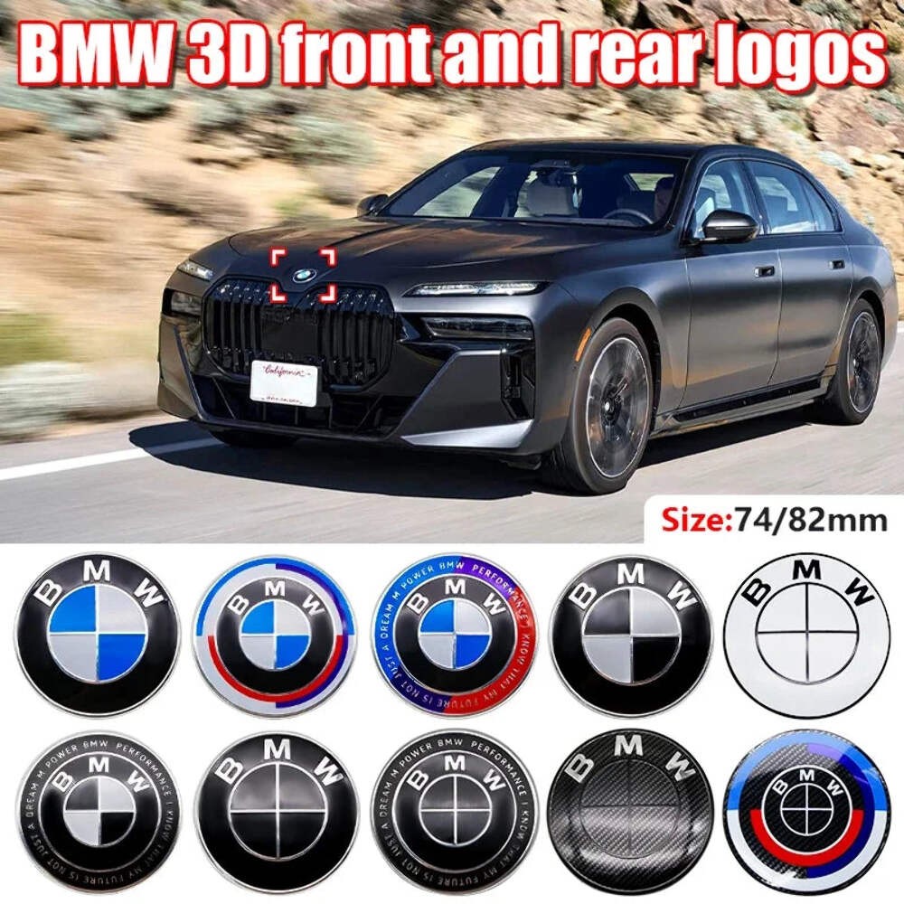 Carbon Fiber 50th Anniversary Front Rear Logo Kit for BMW 82mm 74mm Badge F30 F1