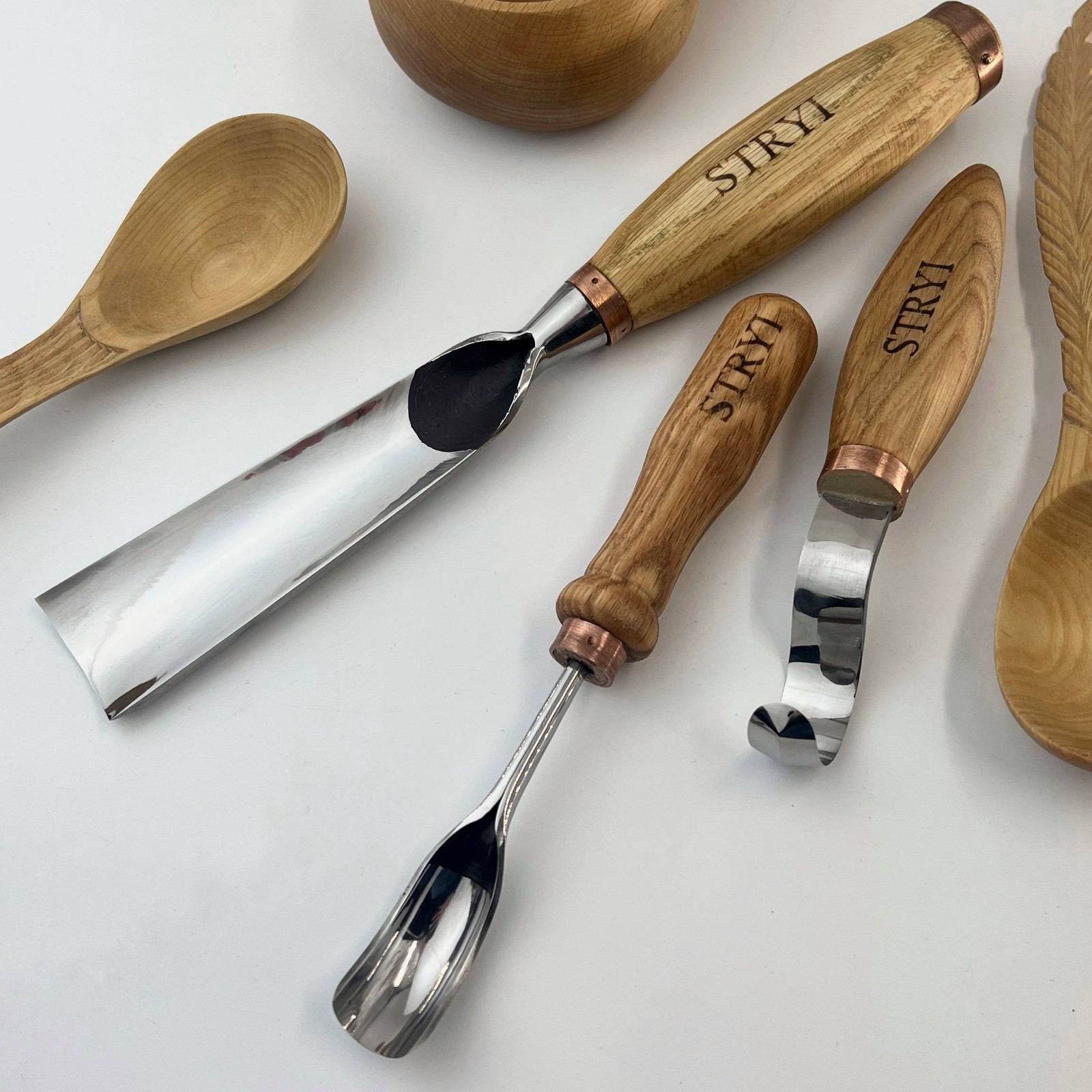 Kuksa, Spoon and cup Carving tools set 4pcs, STRYI Profi, Bowl gouge, Kuksa
