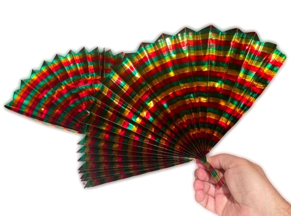 SPLIT FAN PRODUCTION 2 Spring Mylar Magic Trick Stage Appearing Pop Open Into 2