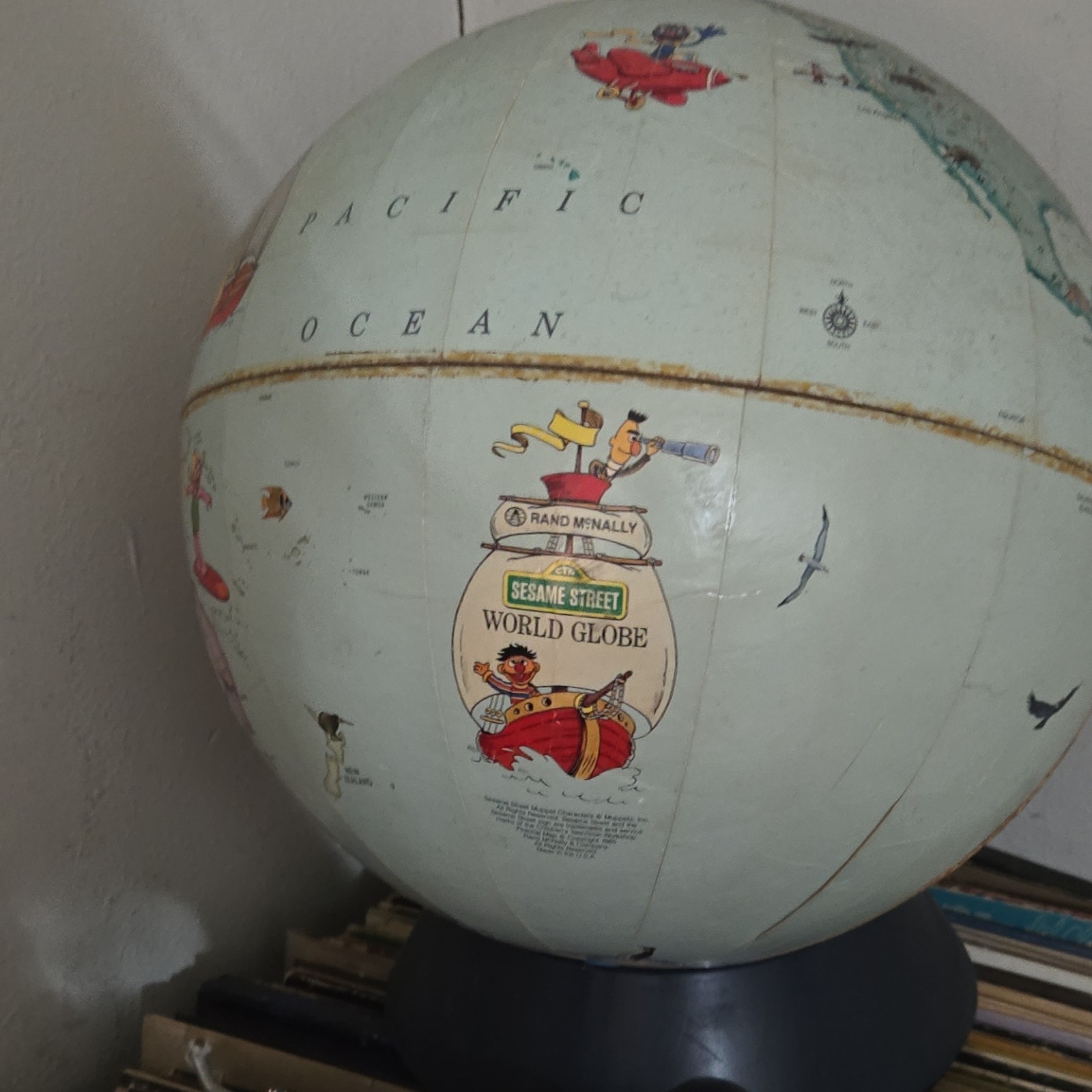 Rand McNally Sesame Street World Globe Tabletop Rotating Kids Plastic Base