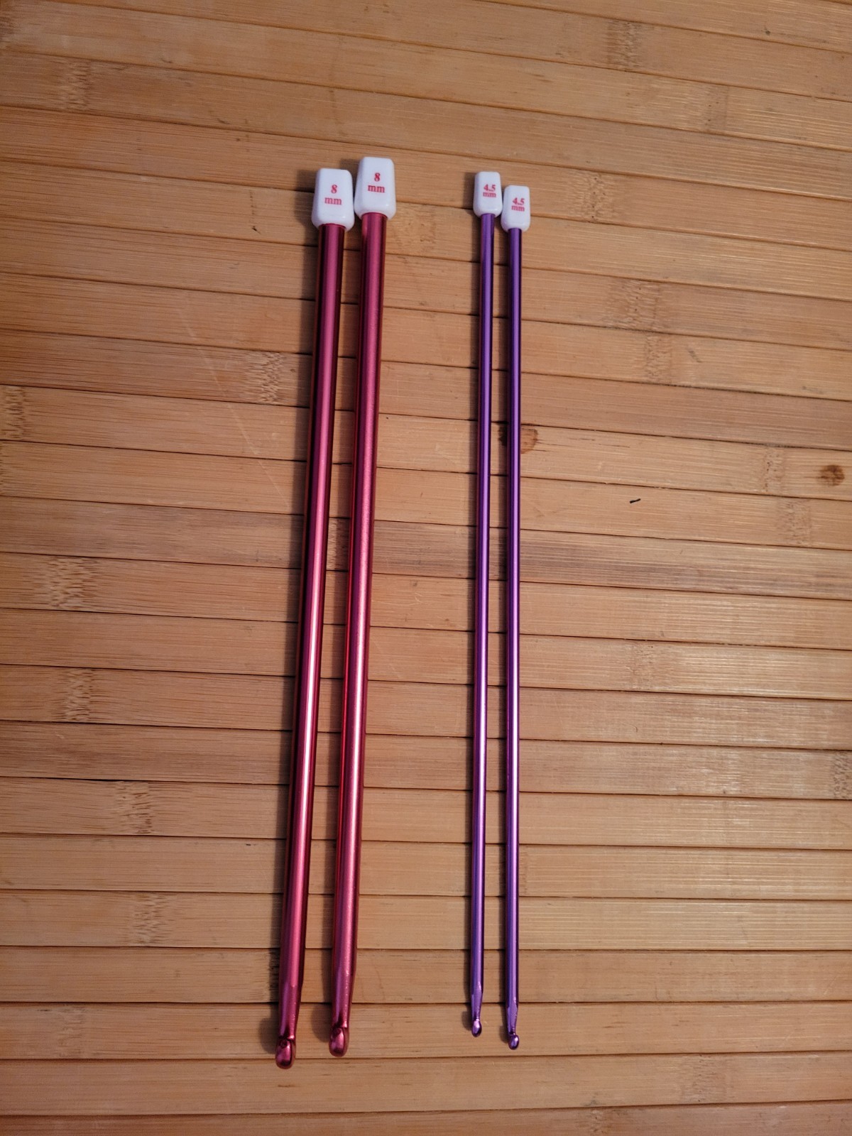 Tunisian HOOKS  2 pairs, 10" , Sizes 4.5 mm & 8mm