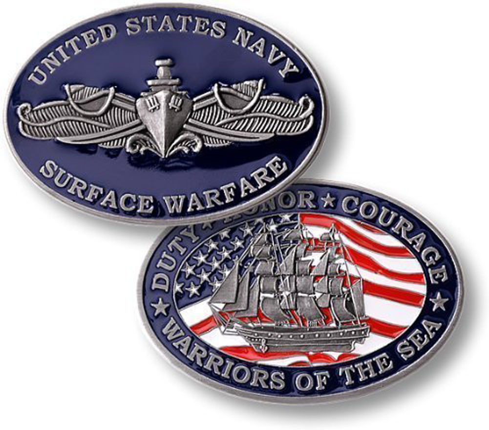 NEW U.S. Navy Surface Warfare "Warriors Of The Sea" Challenge Coin.