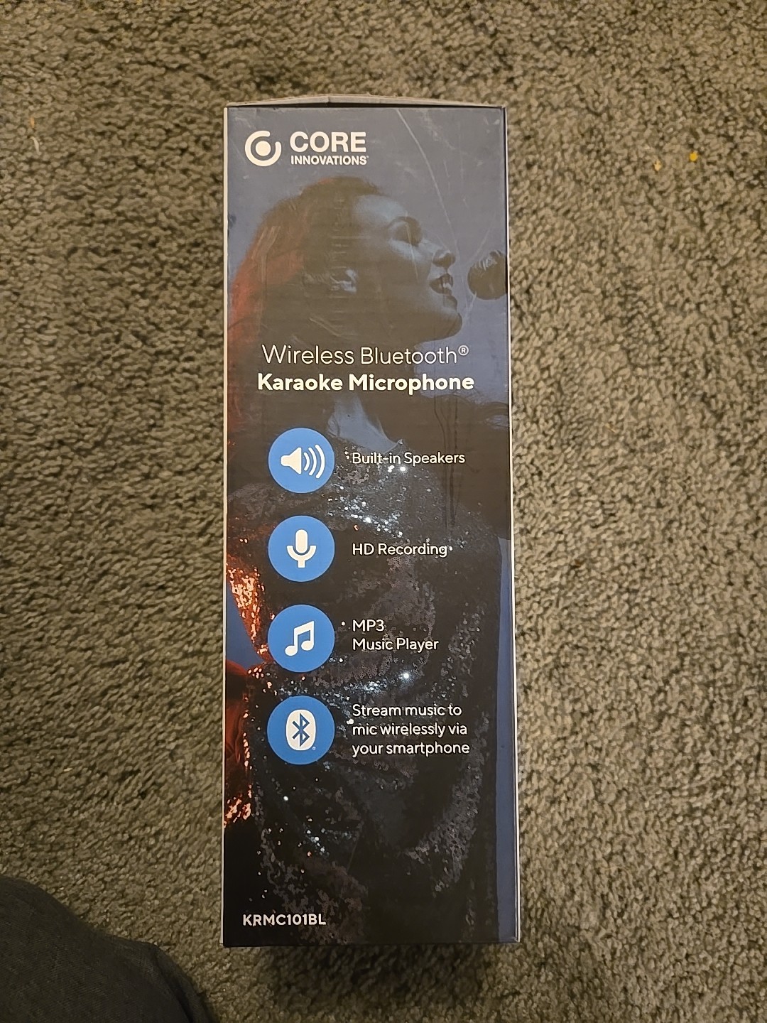 Core Innovations KRMC101BL Wireless Bluetooth Karaoke Microphone New Open Box