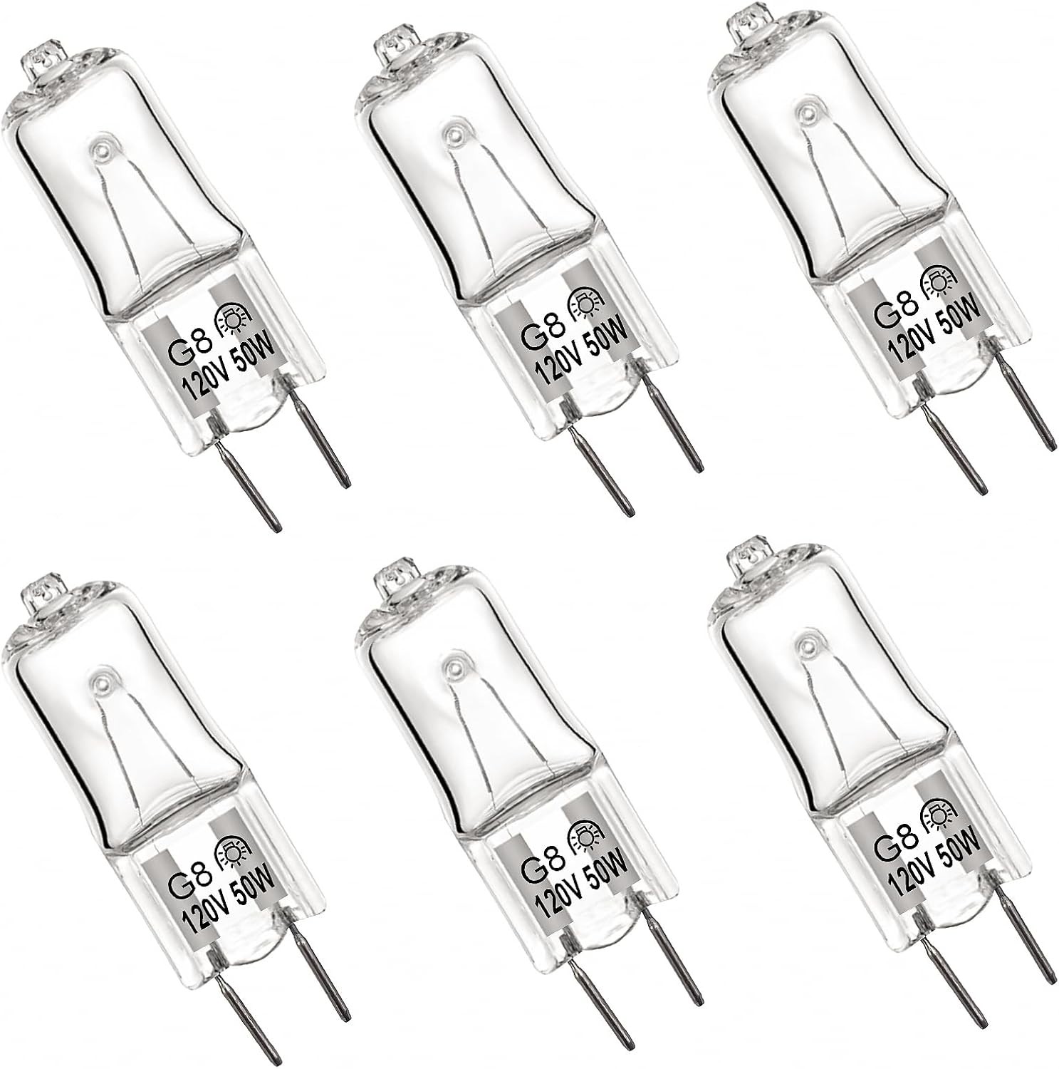 (6pack) Appliance Light Bulb for GE Microwave Oven,G8 50W Halogen White