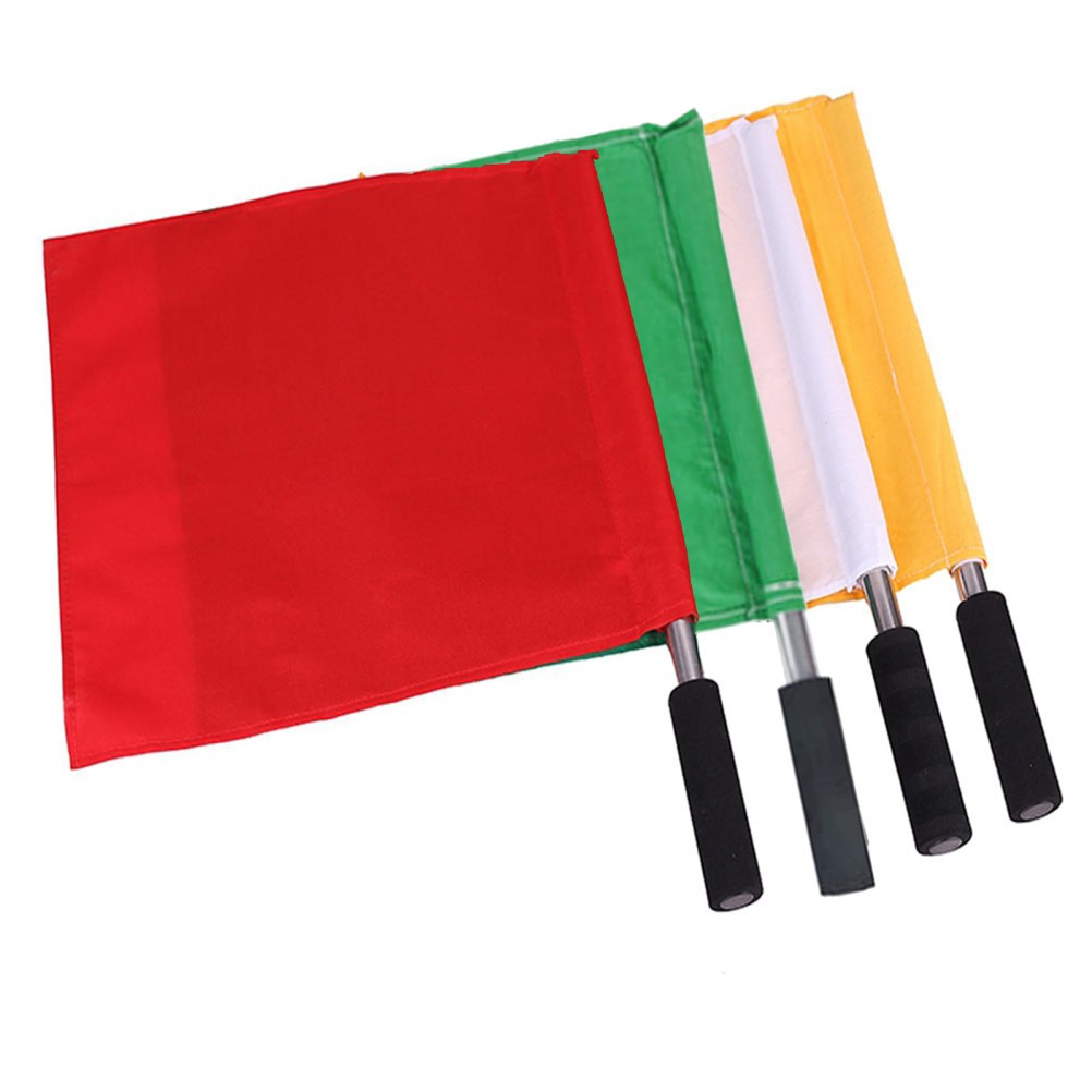 4 Pcs Lightweight Referee Flags With Fabric And Sponge Handle For Sports
