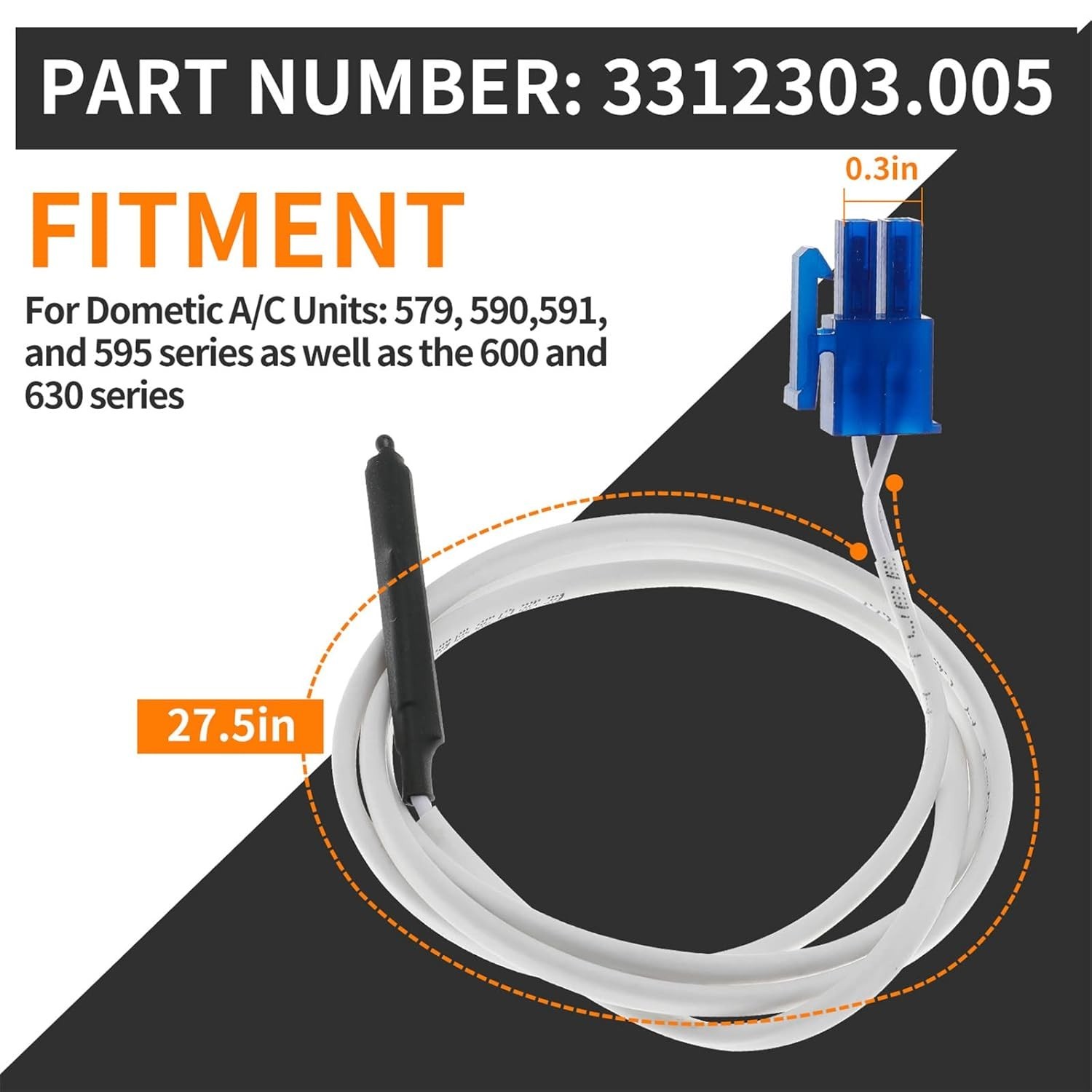 AC Thermistor Sensor Replacement 3312303005 for Enhanced Dometic A/C Performance