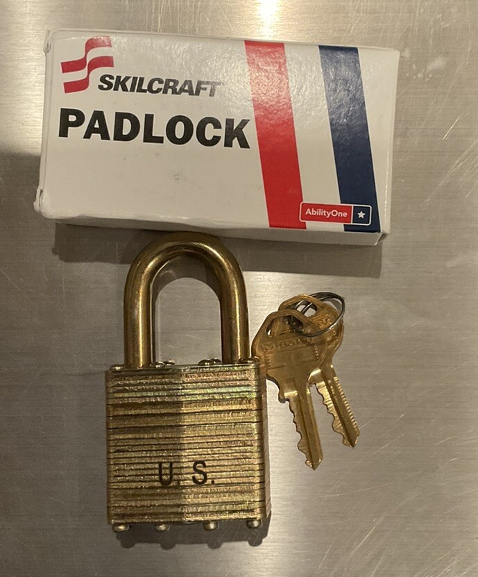 Skilcraft AbilityOne Padlock 5340001583805 - Comes W/ 2 Keys