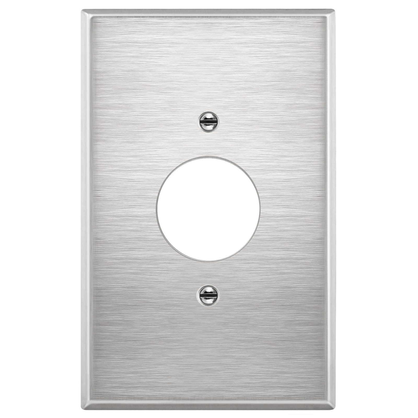 Outlet Wall Plate Single Receptacle Oversize Stainless Steel 5.5x3.5 Silver
