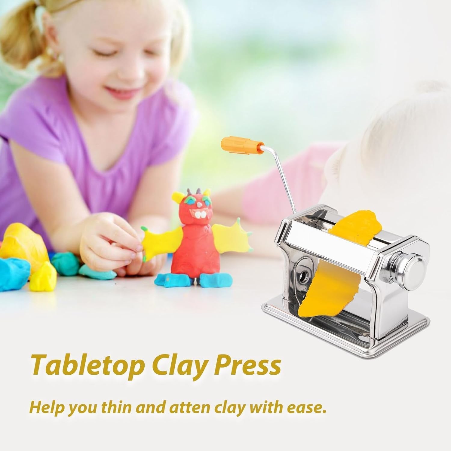 Stainless Steel Polymer Clay Roller Machine Set Includes Clay Presser Machine...