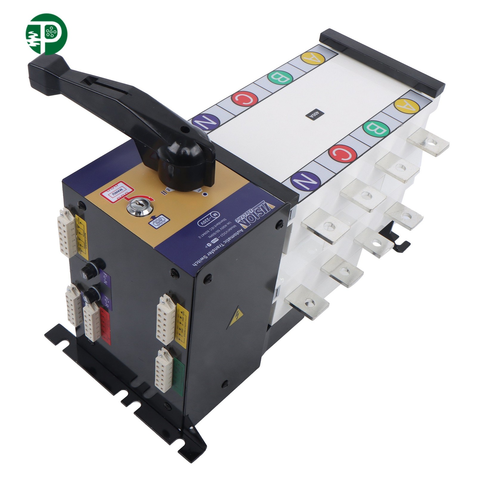 1Pack Industrial Automatic Transfer Switch 400A 4P 110/220V Grid To AC Generator
