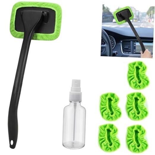 desin Car Windshield Cleaning Tool, Windshield Cleaner with 5 Washable Green
