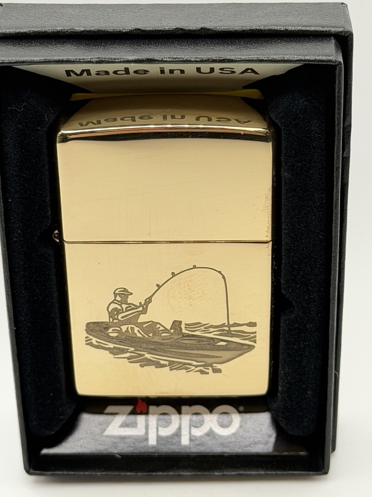 2023 Fishing Boat Design High Polish Brass Zippo Lighter NEW 48862