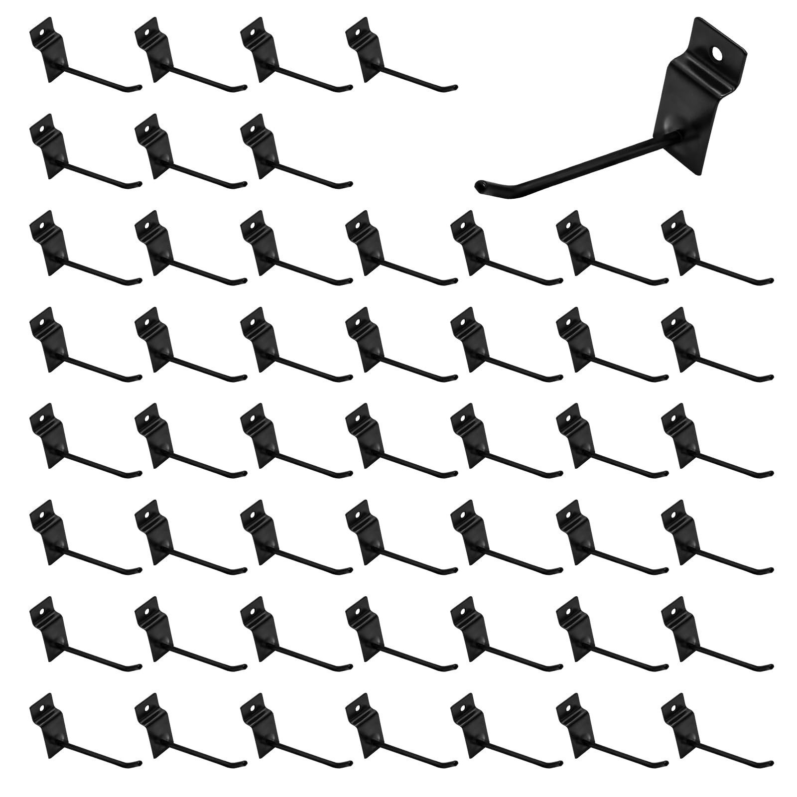 Slatwall Panel Hooks 50 Pcs 4 Inch Black Metal Slat Wall Hanger Display Pegboard