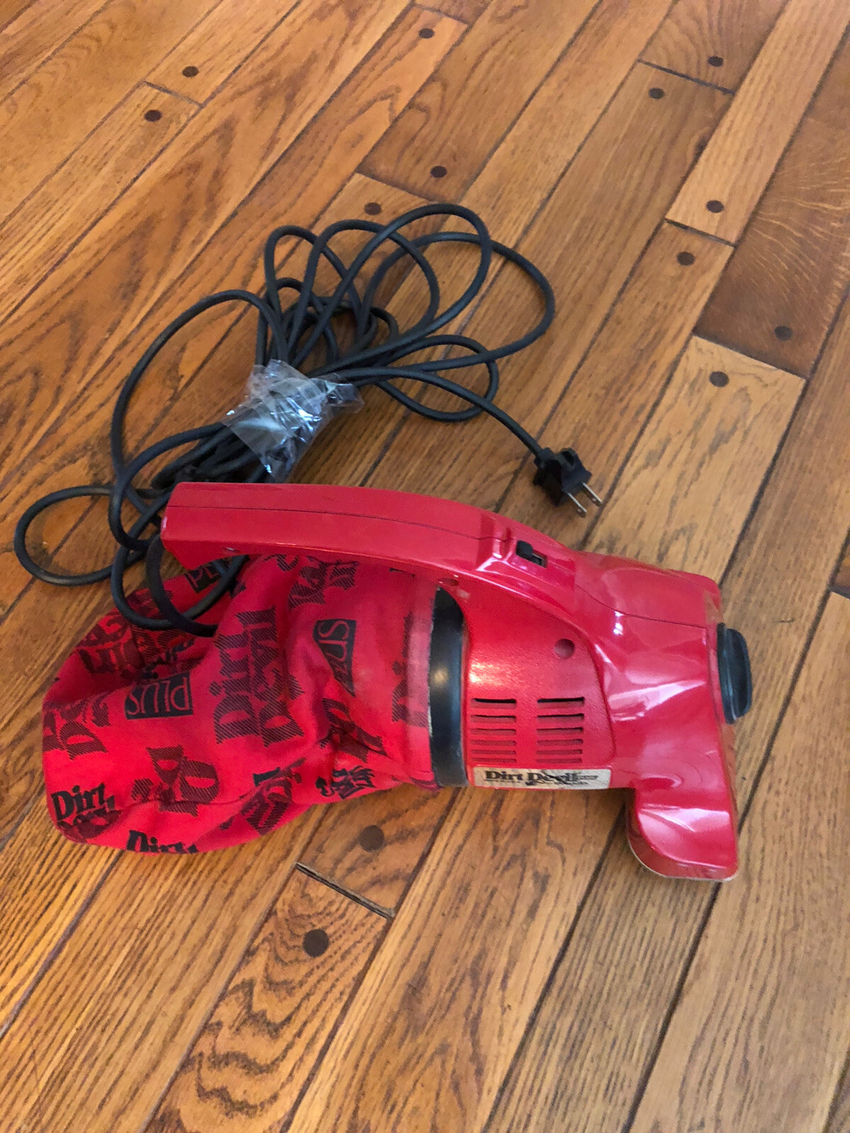 Royal Dirt Devil Plus Hand Vacuum Red Black New Bag Installed Used Tested.