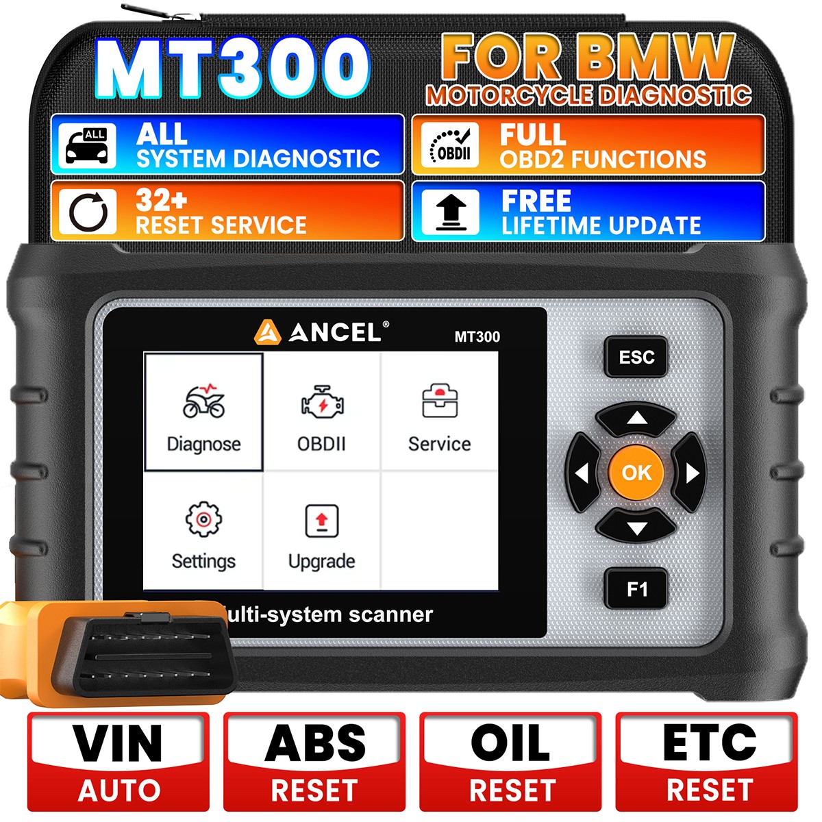 Motorcycle Scanner Full System Diagnostic Tool OBD2 Scanner for BMW Code Reader