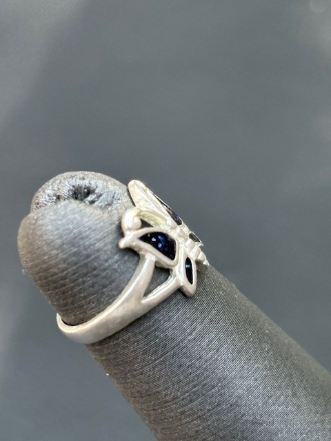 925 Sterling Silver And Enamel Butterfly Toe Ring