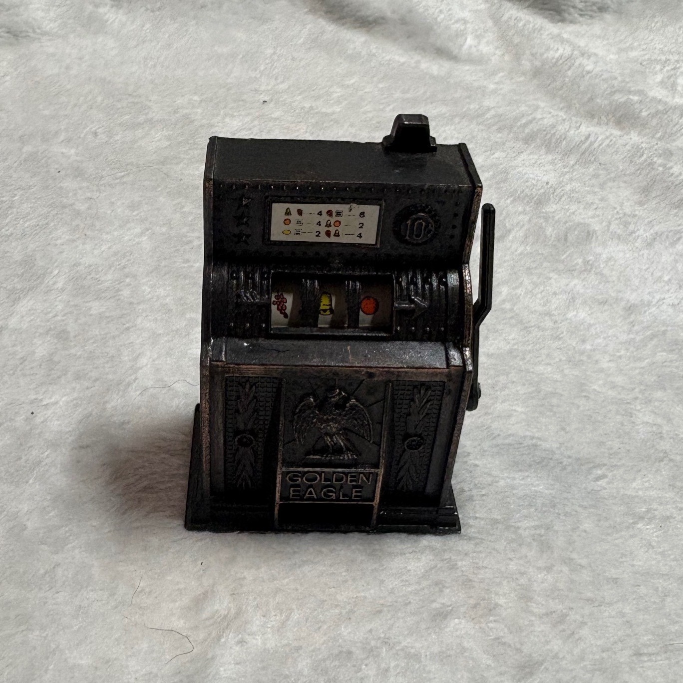 Vintage Golden Eagle Slot Machine Pencil Sharpener Die Cast Metal Hong Kong