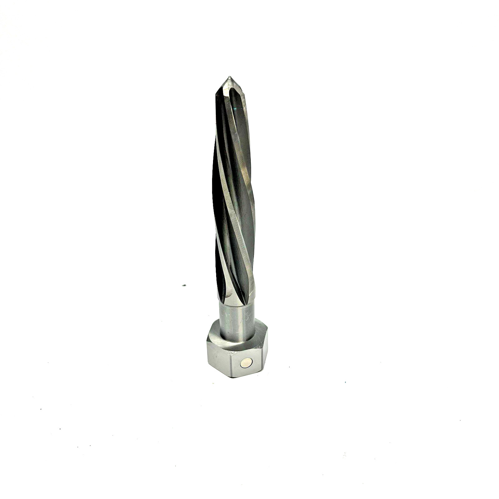 HSS M2SPIRAL FLUTE ALIGNING REAMER MAGNETIC HEX SHANK 15/16 X7" OAL X 5"FL