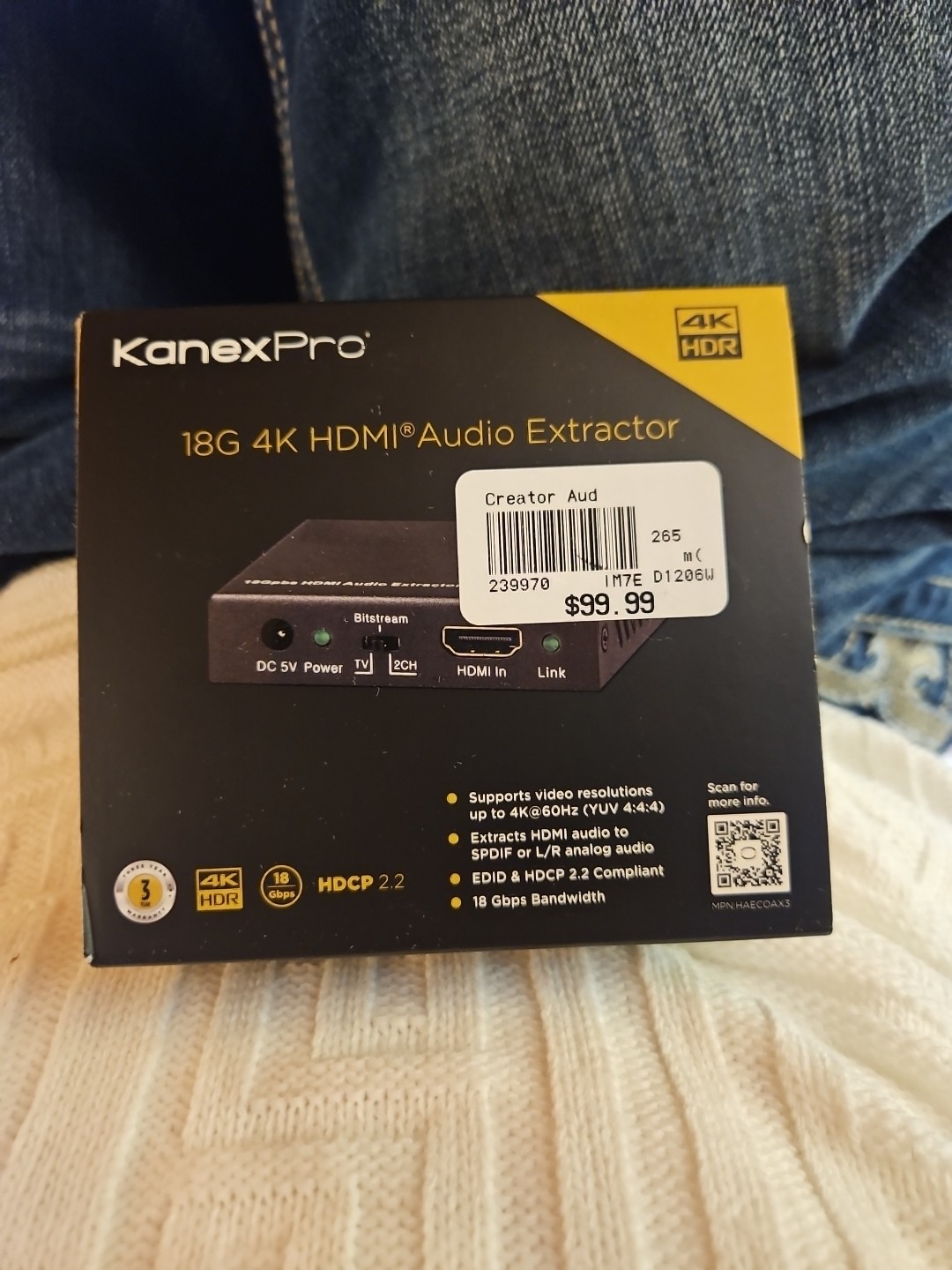 KanexPro 18Gbps 4K HDMI Audio Extractor with Dolby Atmos (haecoax3)