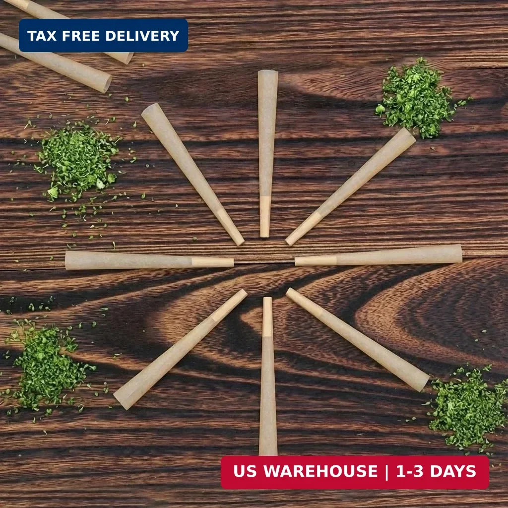 Cones Rolling Paper 108mm Preroll 200 Pack Rolled Cones -Natural Slow-Burning...