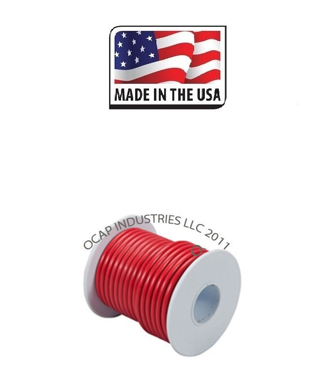 PRIMARY Trailer Light Cable Wire 12 Gauge 100' RED INSULATED COPPER STRANDED USA