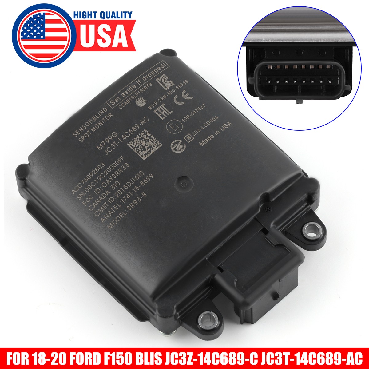 Blind Spot Monitor Sensor Module For 2018--2020 Ford F150 F250SD JC3T-14C689-AC