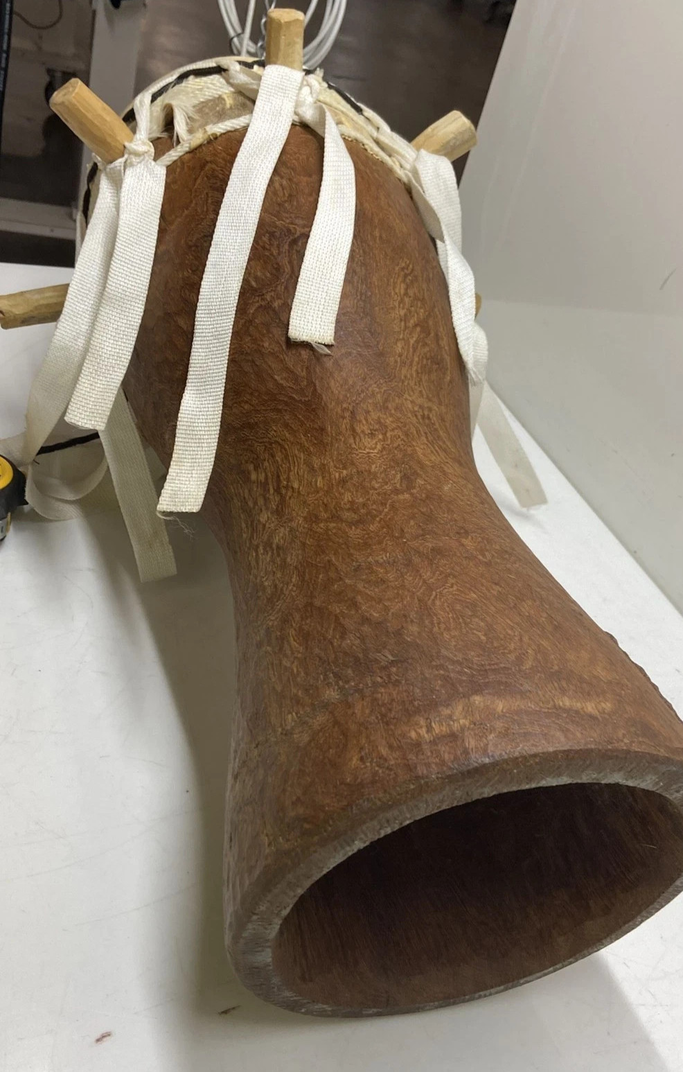 Wood and animal hide drum