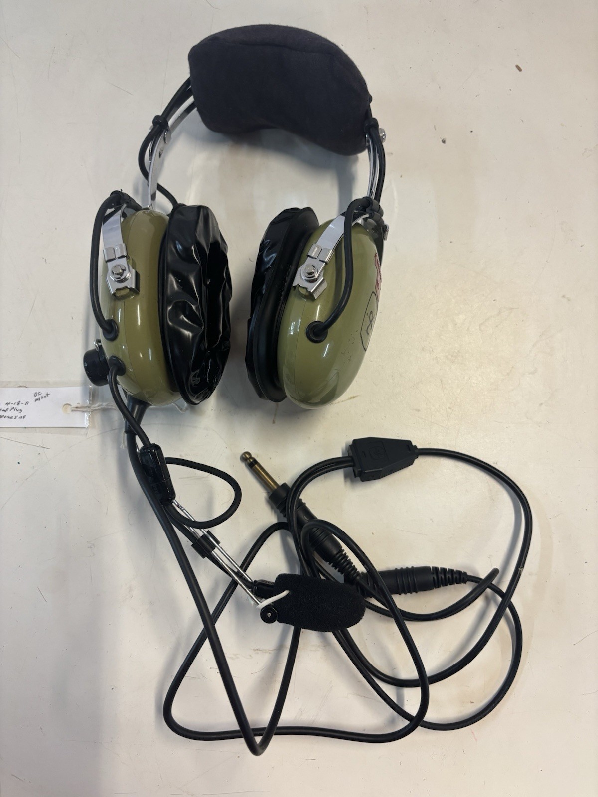 David Clark Model H10-13.4 Headset Dual Plug W/ Boom Mic Aviation